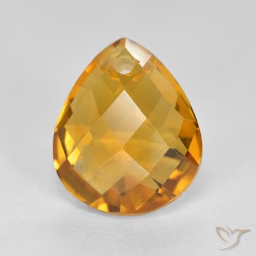 3.81ct Naturale Arancio Dorato Profondo Citrino, Forma a pera, VVS-VS