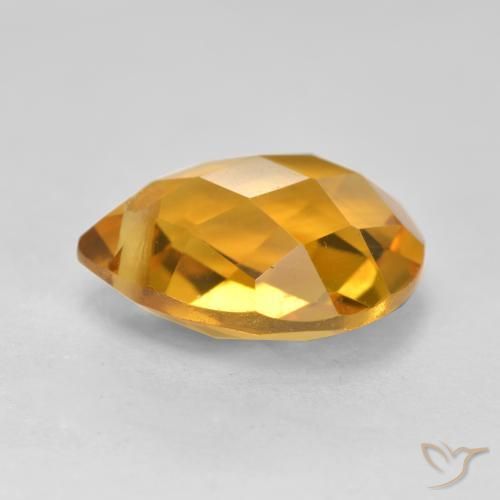 Citrino Arancio Dorato Profondo naturale da 3.81 ct, Forma a pera, VVS-VS