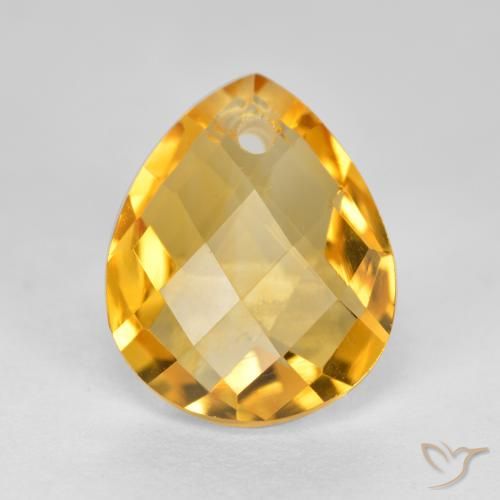 3.88ct Naturale Arancio dorato Citrino, Forma a pera, VVS-VS