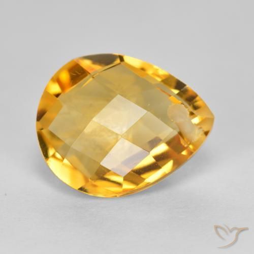 Citrino Arancio dorato naturale da 3.88 ct, Forma a pera, VVS-VS