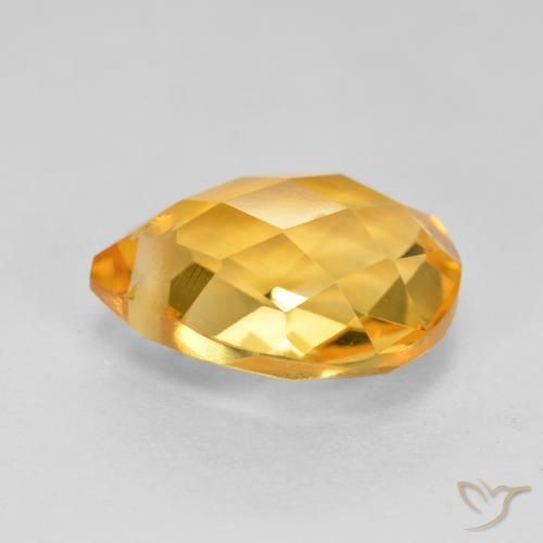 Citrino Arancio dorato naturale da 3.88 ct, Forma a pera, VVS-VS