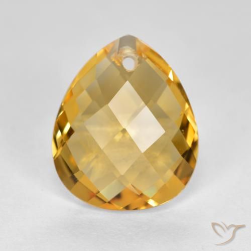 3.47ct Naturale Dorato medio-scuro Citrino, Forma a pera, VVS-VS
