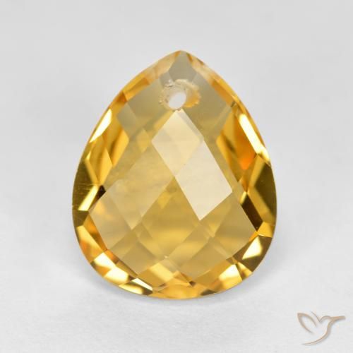 3.61ct Naturale Dorato medio-scuro Citrino, Forma a pera, VVS-VS