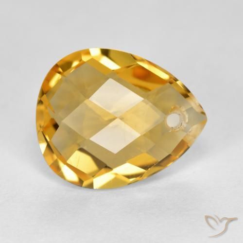 Citrino Dorato medio-scuro naturale da 3.61 ct, Forma a pera, VVS-VS