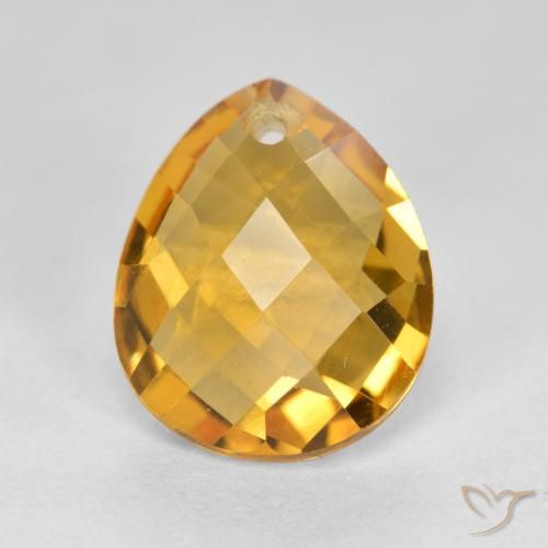 3.82ct Naturale Arancio-Oro Citrino, Forma a pera, VVS-VS