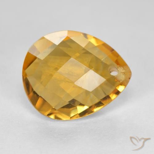 Citrino Arancio-Oro naturale da 3.82 ct, Forma a pera, VVS-VS