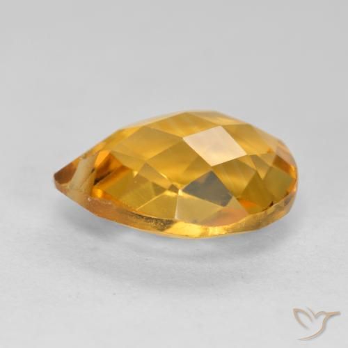 Citrino Arancio-Oro naturale da 3.82 ct, Forma a pera, VVS-VS
