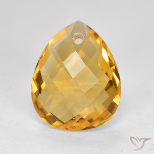 3.53ct Naturale Arancio medio-chiaro-oroG Citrino, Forma a pera, VVS-VS