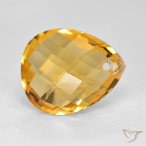 Citrino Arancio medio-chiaro-oroG naturale da 3.53 ct, Forma a pera, VVS-VS