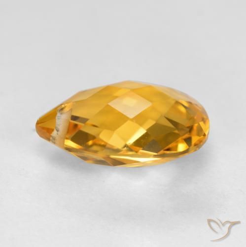 Citrino Arancio medio-chiaro-oroG naturale da 3.53 ct, Forma a pera, VVS-VS