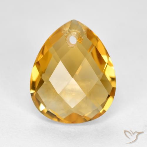 3.73ct Naturale Dorato medio-scuro Citrino, Forma a pera, VVS-VS