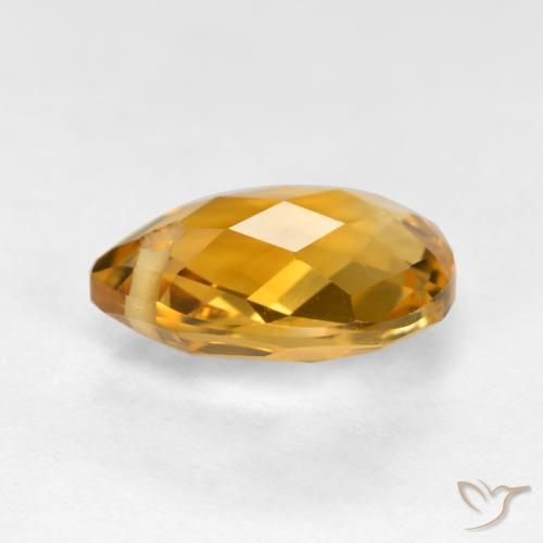 Citrino Dorato medio-scuro naturale da 3.73 ct, Forma a pera, VVS-VS