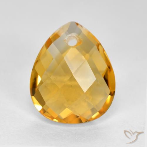 3.53ct Naturale Arancio Dorato Profondo Citrino, Forma a pera, VVS-VS