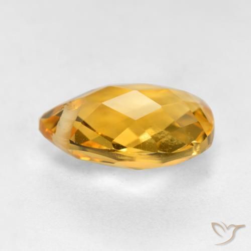 Citrino Arancio Dorato Profondo naturale da 3.69 ct, Forma a pera, VVS-VS