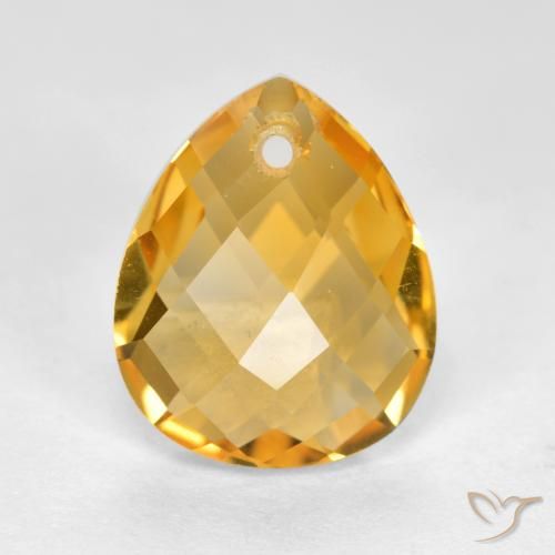 3.63ct Naturale Arancio Dorato Profondo Citrino, Forma a pera, VVS-VS