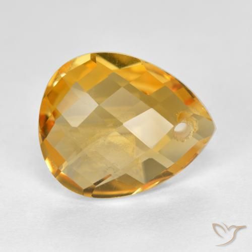 Citrino Arancio Dorato Profondo naturale da 3.63 ct, Forma a pera, VVS-VS