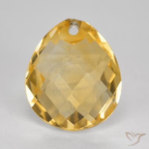 3.80ct Naturale Dorato medio-scuro Citrino, Forma a pera, VVS-VS