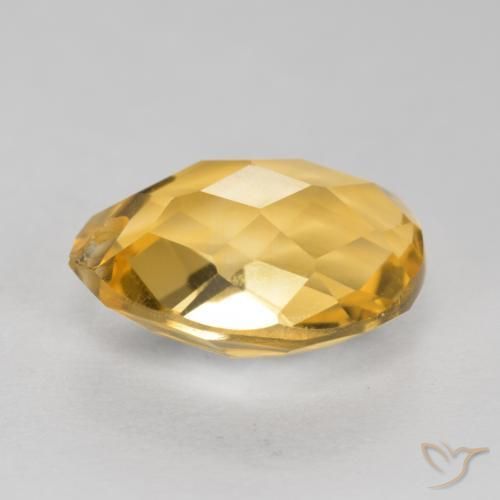 Citrino Dorato medio-scuro naturale da 3.80 ct, Forma a pera, VVS-VS