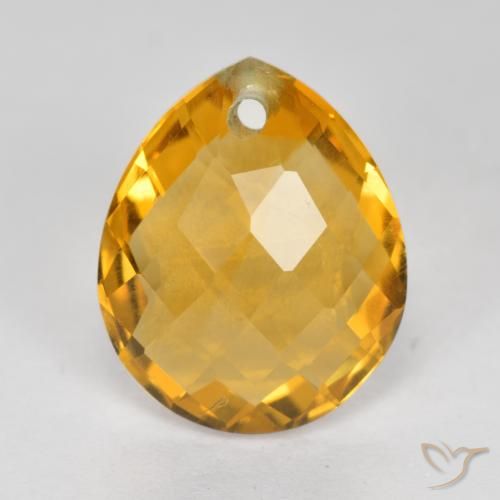 3.37ct Naturale Dorato scuro Citrino, Forma a pera, VVS-VS