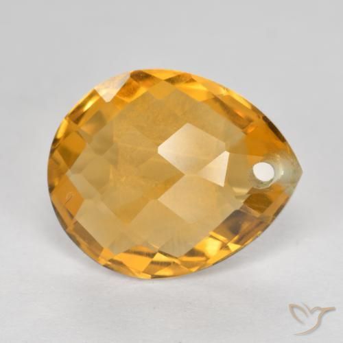 Citrino Dorato scuro naturale da 3.37 ct, Forma a pera, VVS-VS