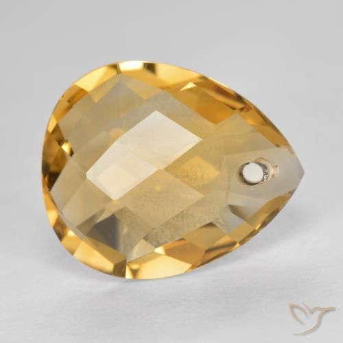 Citrino Arancio Dorato Profondo naturale da 3.49 ct, Forma a pera, VVS-VS