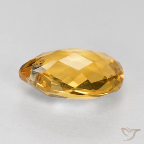 Citrino Arancio Dorato Profondo naturale da 3.49 ct, Forma a pera, VVS-VS