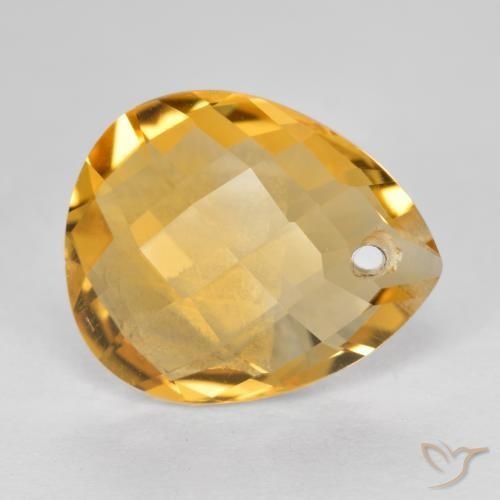 Citrino Dorato scuro naturale da 3.61 ct, Forma a pera, VVS-VS