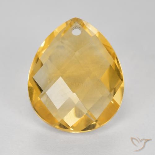 3.80ct Naturale Dorato medio-scuro Citrino, Forma a pera, VVS-VS