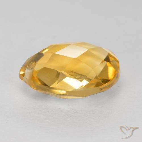 Citrino Dorato medio-scuro naturale da 3.80 ct, Forma a pera, VVS-VS