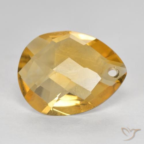 Citrino Oro profondo naturale da 2.98 ct, Forma a pera, VVS-VS
