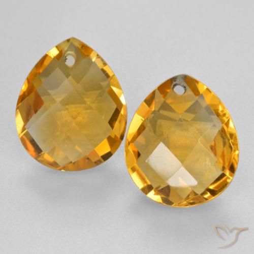 Citrino naturale dorato da 6,78 ct, taglio a pera, VVS-VS