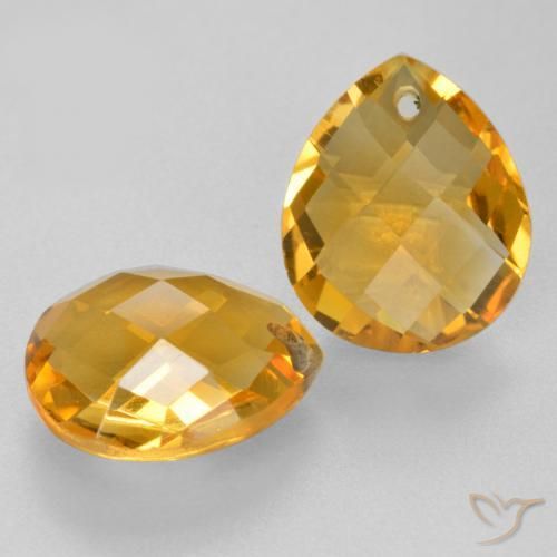 Citrino naturale dorato da 6,78 ct, taglio a pera, VVS-VS