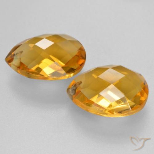 Citrino naturale dorato da 6,78 ct, taglio a pera, VVS-VS