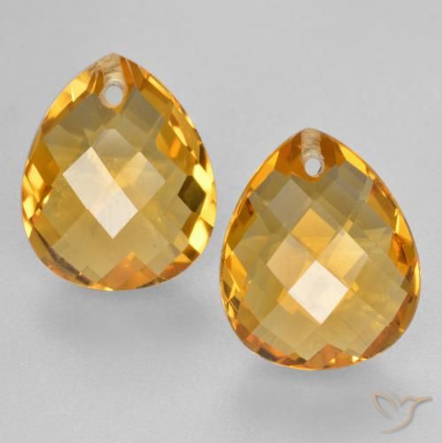 7.14ctw Naturale Arancio Scuro-Oro Citrino, Forma a pera, VVS-VS