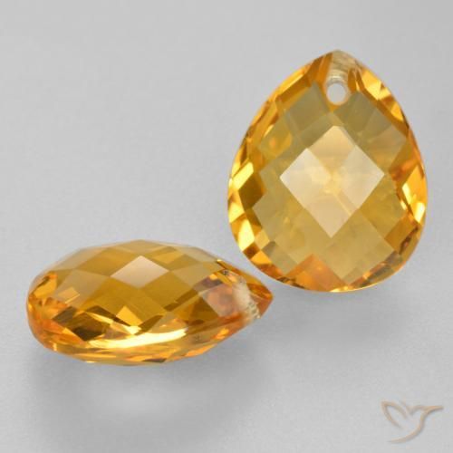 Gemme di Citrino Arancio Scuro-Oro naturale da 7.14 ct, Forma a pera, VVS-VS