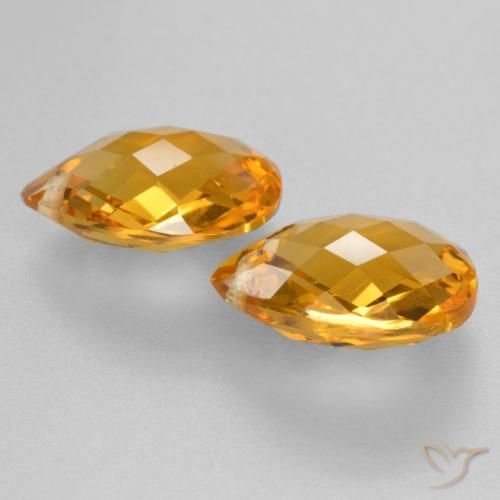 Gemme di Citrino Arancio Scuro-Oro naturale da 7.14 ct, Forma a pera, VVS-VS
