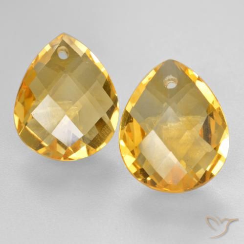 7.73ctw Naturale Dorato medio-scuro Citrino, Forma a pera, VVS-VS