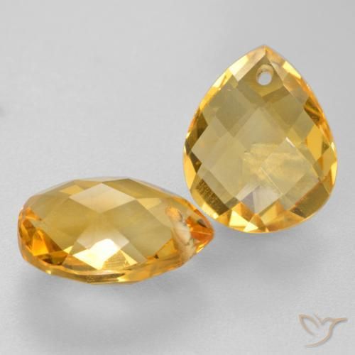 Gemme di Citrino Dorato medio-scuro naturale da 7.73 ct, Forma a pera, VVS-VS