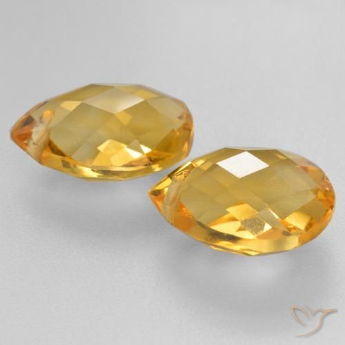 Gemme di Citrino Dorato medio-scuro naturale da 7.73 ct, Forma a pera, VVS-VS