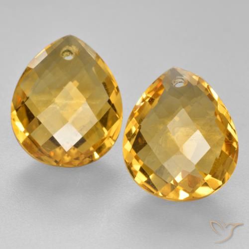 7.54ctw Naturale Oro profondo Citrino, Forma a pera, VVS-VS
