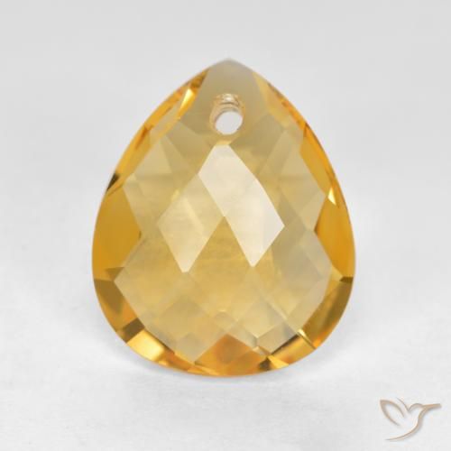 3.17ct Naturale Dorato medio-scuro Citrino, Forma a pera, VVS-VS