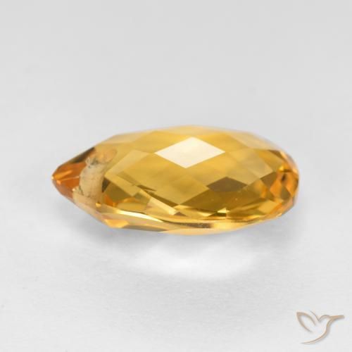 Citrino Dorato medio-scuro naturale da 3.17 ct, Forma a pera, VVS-VS