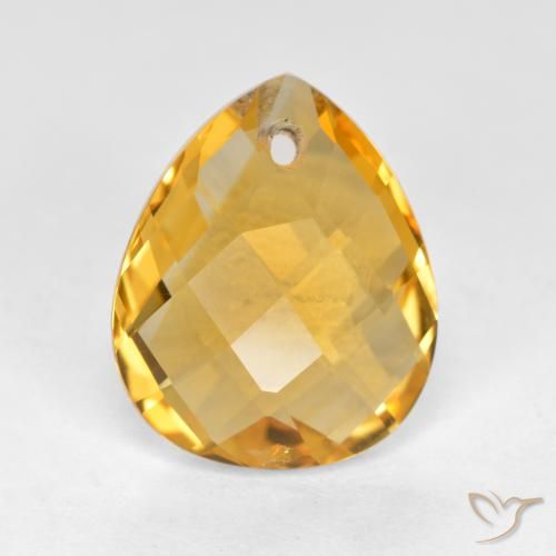 3.50ct Naturale Dorato scuro Citrino, Forma a pera, VVS-VS