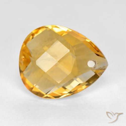 Citrino Dorato scuro naturale da 3.50 ct, Forma a pera, VVS-VS