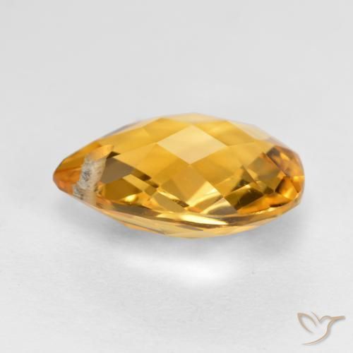 Citrino Dorato scuro naturale da 3.50 ct, Forma a pera, VVS-VS
