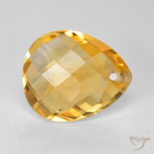 Citrino Arancio-Oro naturale da 3.61 ct, Forma a pera, VVS-VS