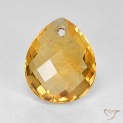 3.88ct Naturale Arancio Dorato Profondo Citrino, Forma a pera, VVS-VS