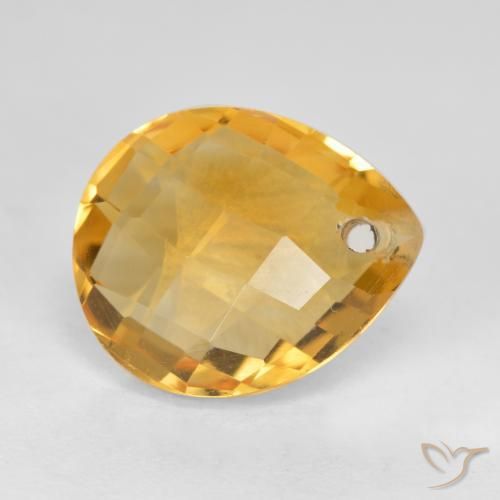 Citrino Arancio Dorato Profondo naturale da 3.88 ct, Forma a pera, VVS-VS