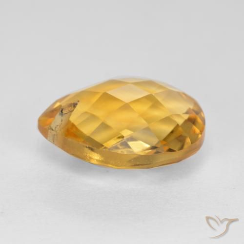 Citrino Arancio Dorato Profondo naturale da 3.88 ct, Forma a pera, VVS-VS