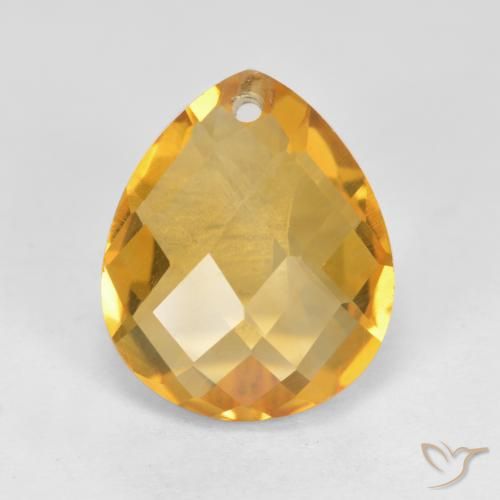 3.75ct Naturale Dorato scuro Citrino, Forma a pera, VVS-VS